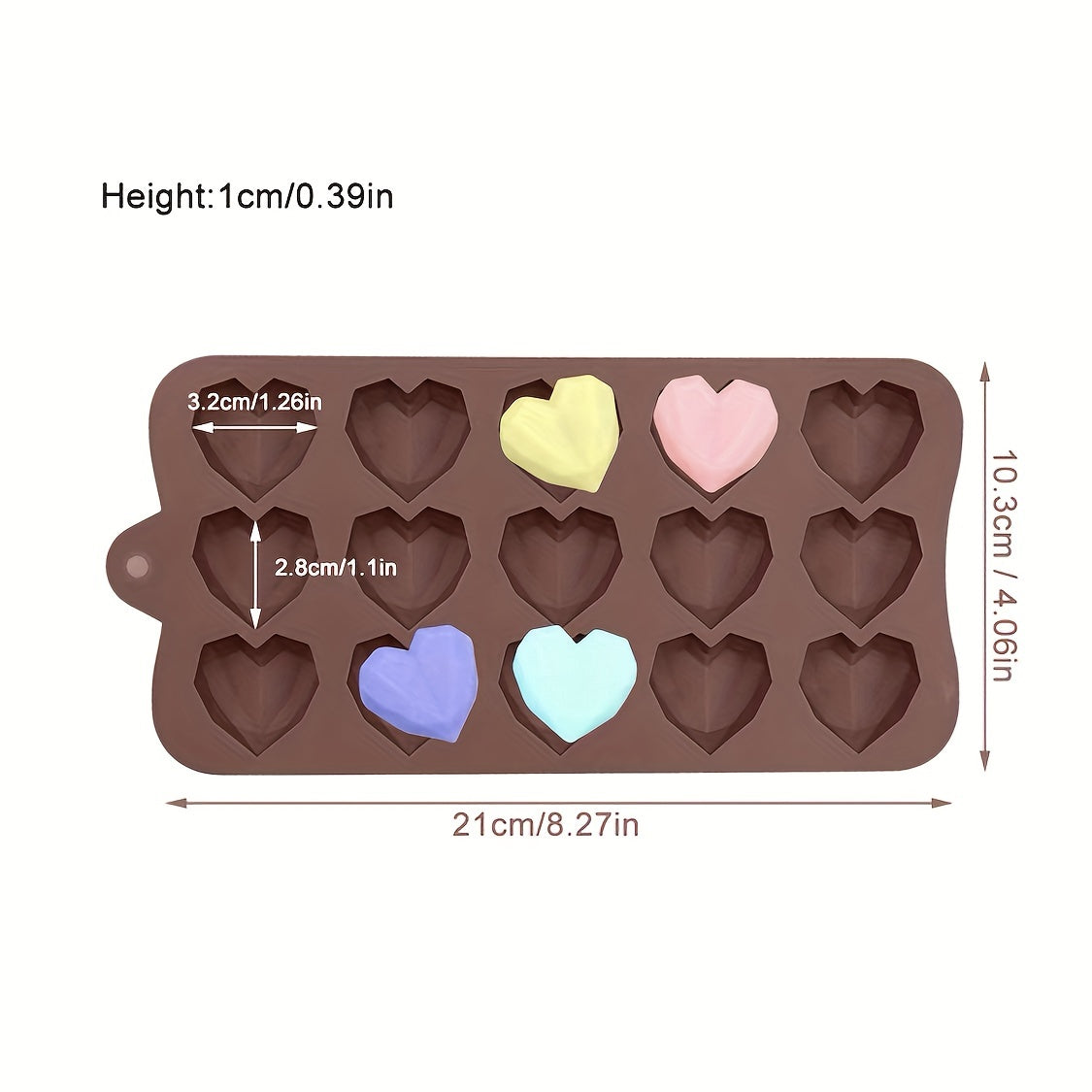 Heart Shaped Chocolate Mold 3D Silicone for Candy Pudding Baking Valentine