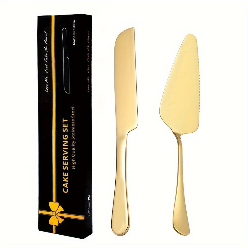 Stainless Steel Cake Knives and Servers Set for Wedding and Party Use