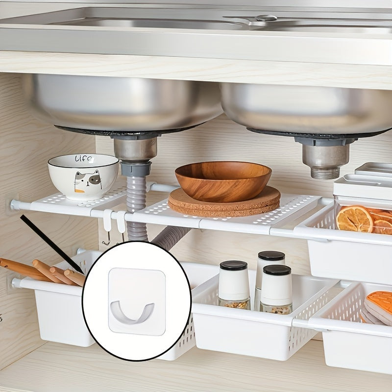 Telescopic Rod Fixing Holder Set for Clothes and Curtain Rods, Adjustable, Wall Mount