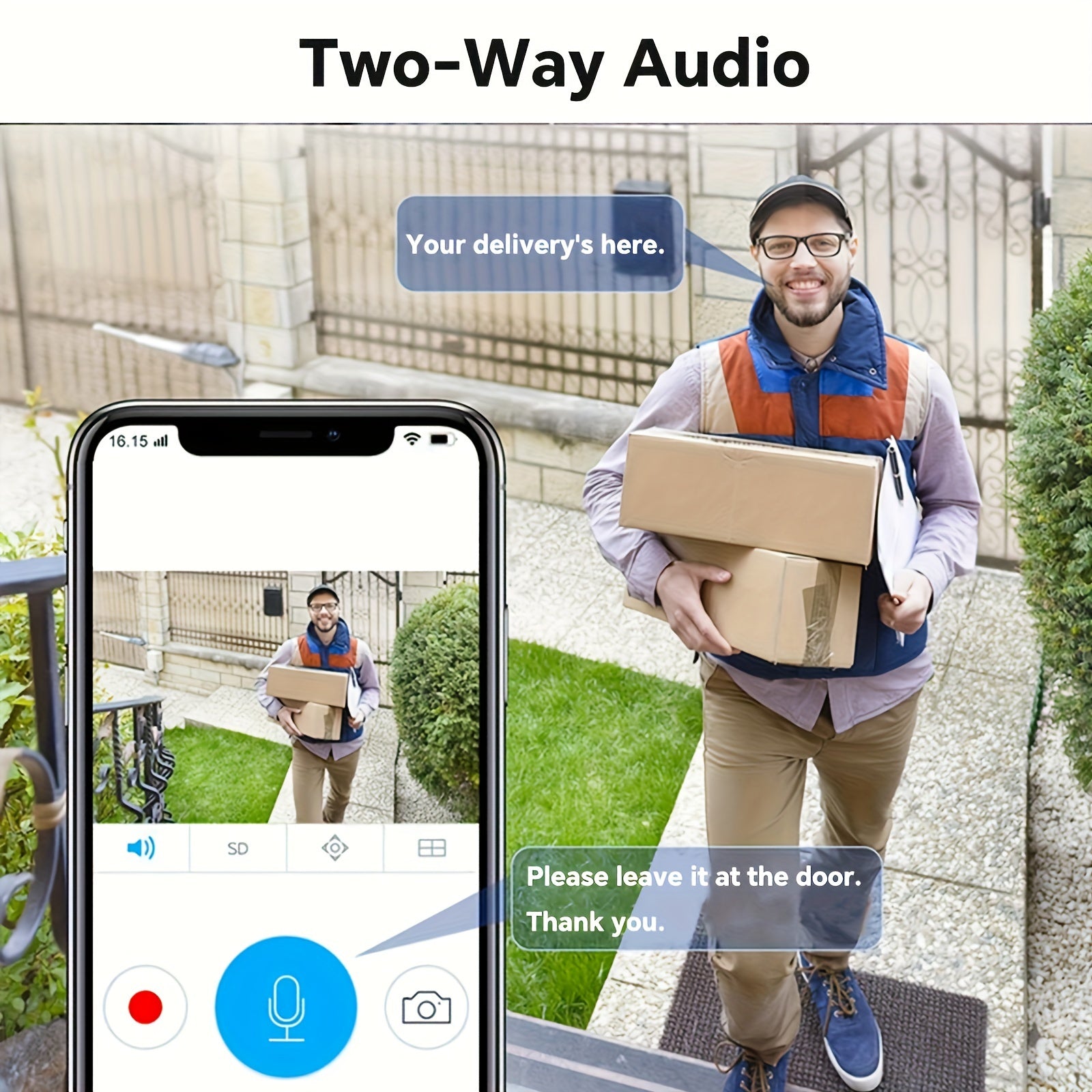Wireless Security Camera with Motion Tracking Full Color Night Vision Two-Way Audio 2.4G WiFi