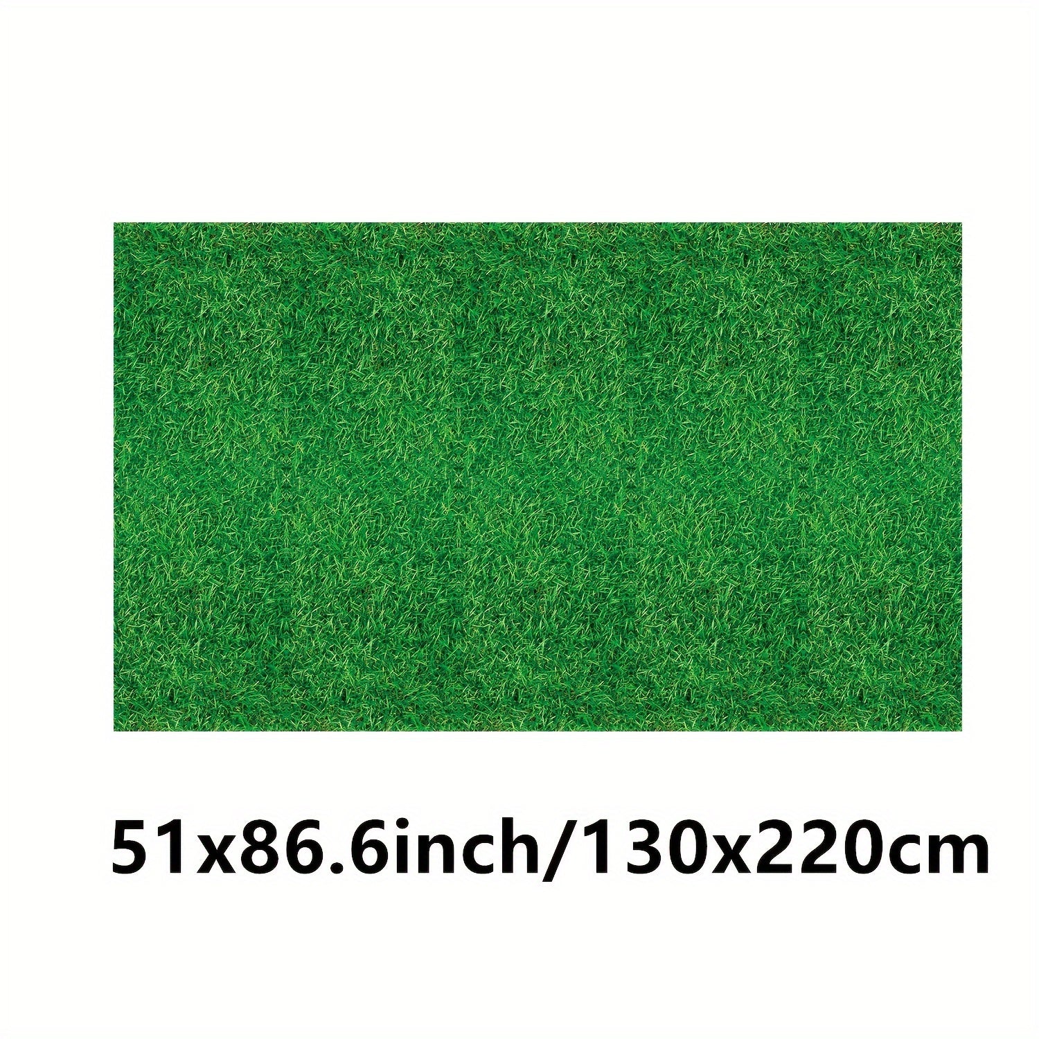 Rectangular Green Grass Plastic Tablecloth for Sports Events and Parties 130x220cm