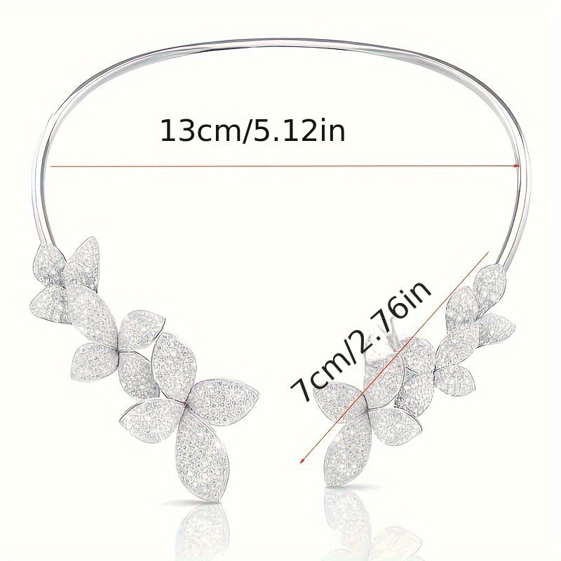 Women's Rhinestone Flower Collar Necklace Elegant Jewelry for Women