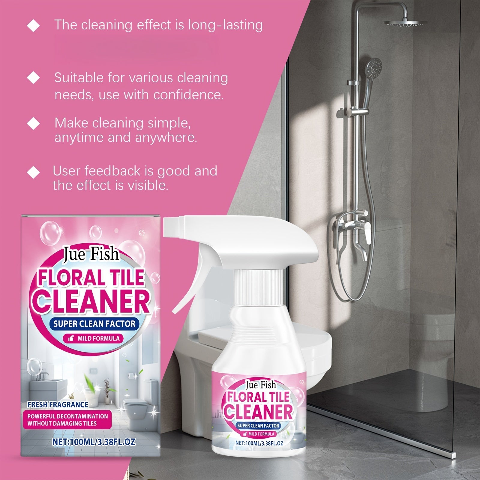 Toilet Cleaner for Urine Stains and Odors, Bathroom Disinfectant, Fresh Scent
