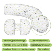 Extra Firm U-Shaped Maternity Pillow with Removable Cover and Lumbar Support