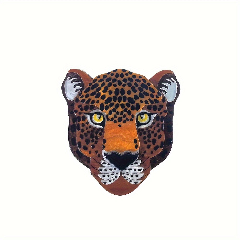 Acrylic Leopard Brooch for Dresses Hats Gift Box
