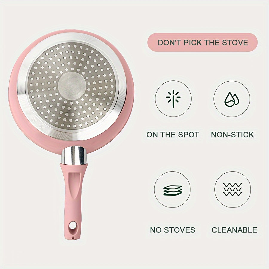 Sartén de piedra antiadherente de 18.54cm en rosa o azul para cocinar de manera saludable