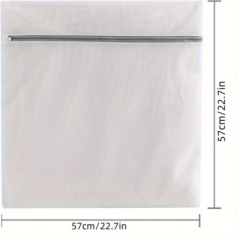 Juego de cuatro bolsas de malla de poliéster extra grandes con cremalleras para prendas delicadas 57x57cm