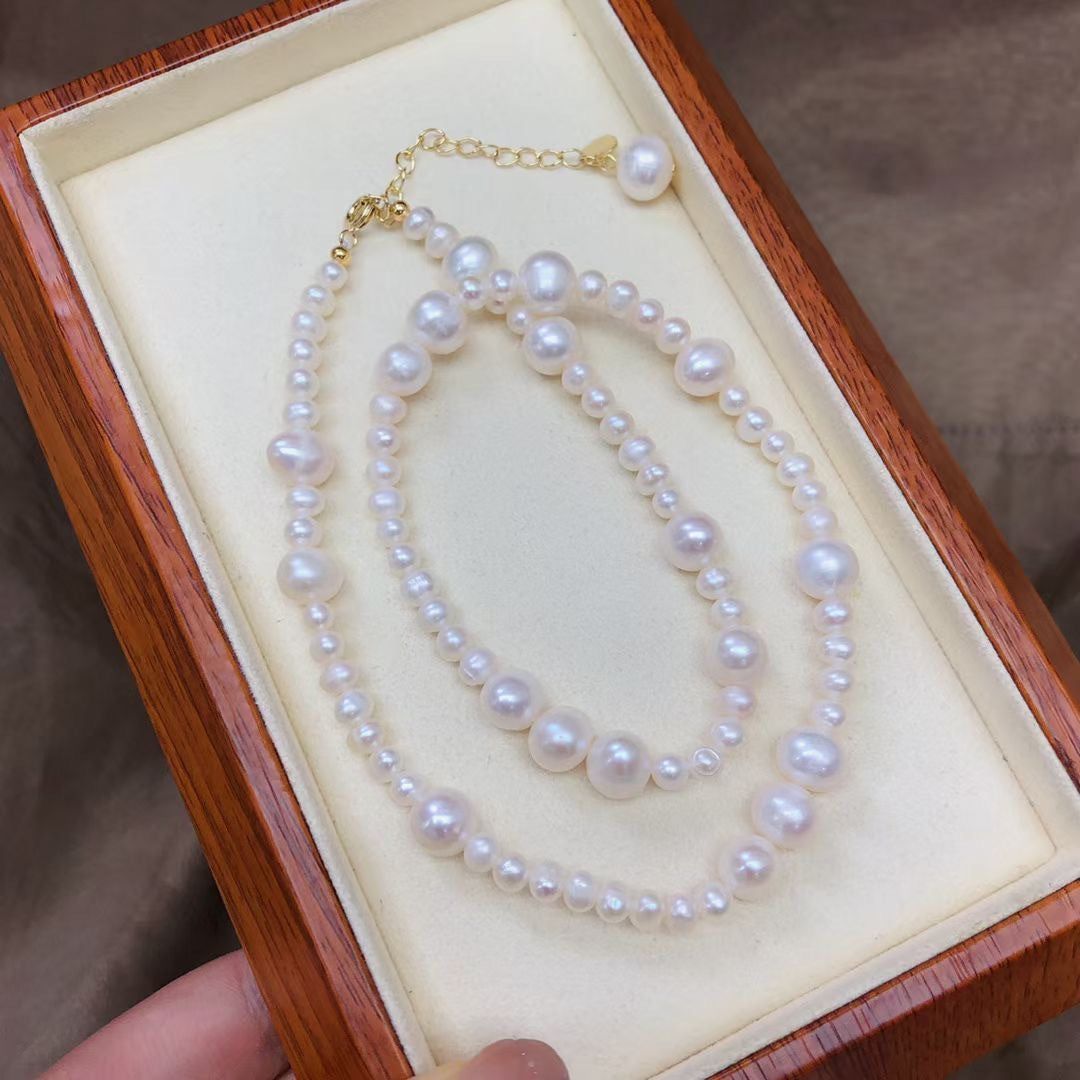 Vintage Freshwater Pearl Necklace for Women Elegant Natural Jewelry Gift