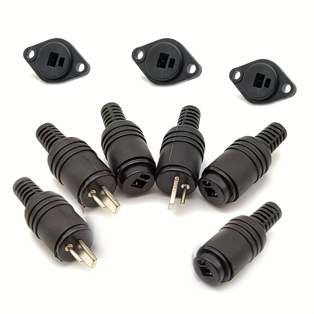 2-Pin T-Shaped Female Plug for Audio Lamp Power Signal Socket 1 or 3 Pairs