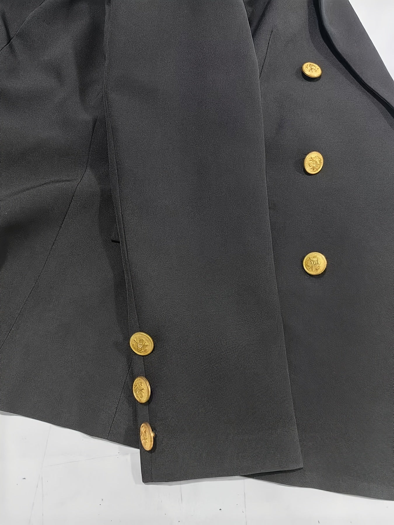 Women's Solid Gold Button Double Breasted Blazer Polyester Casual All Seasons