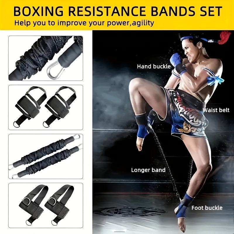 12pcs Heavy Duty Resistance Bands Set for Full Body Workout Black Latex Training Straps for Strength Speed Agility