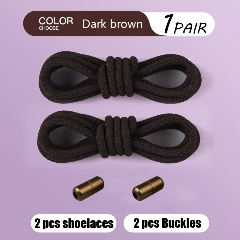 Teenagers Elastic Colorful Shoe Laces with Buckles and No Tie Needed (2 Pairs)