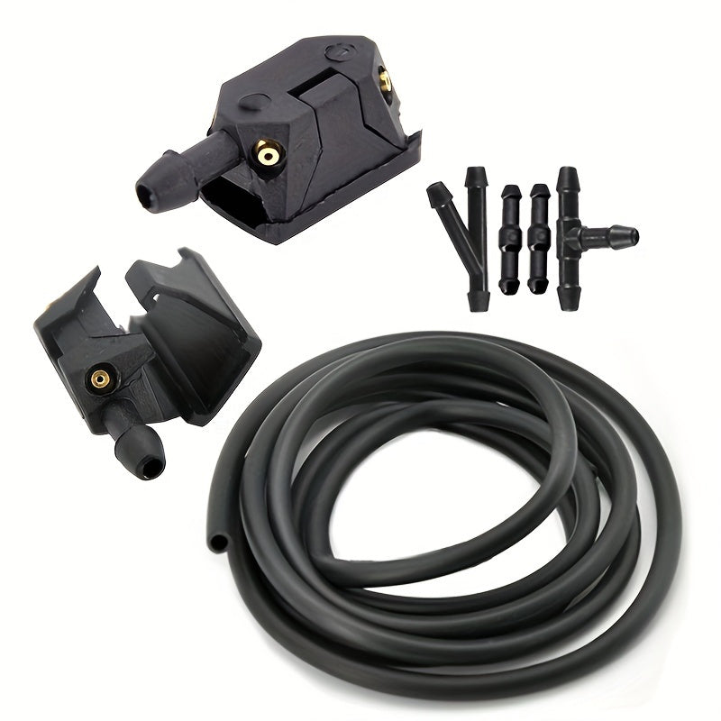Boquilla y manguera de limpiaparabrisas universal para coche, ajustable, rociado de agua en 4 direcciones