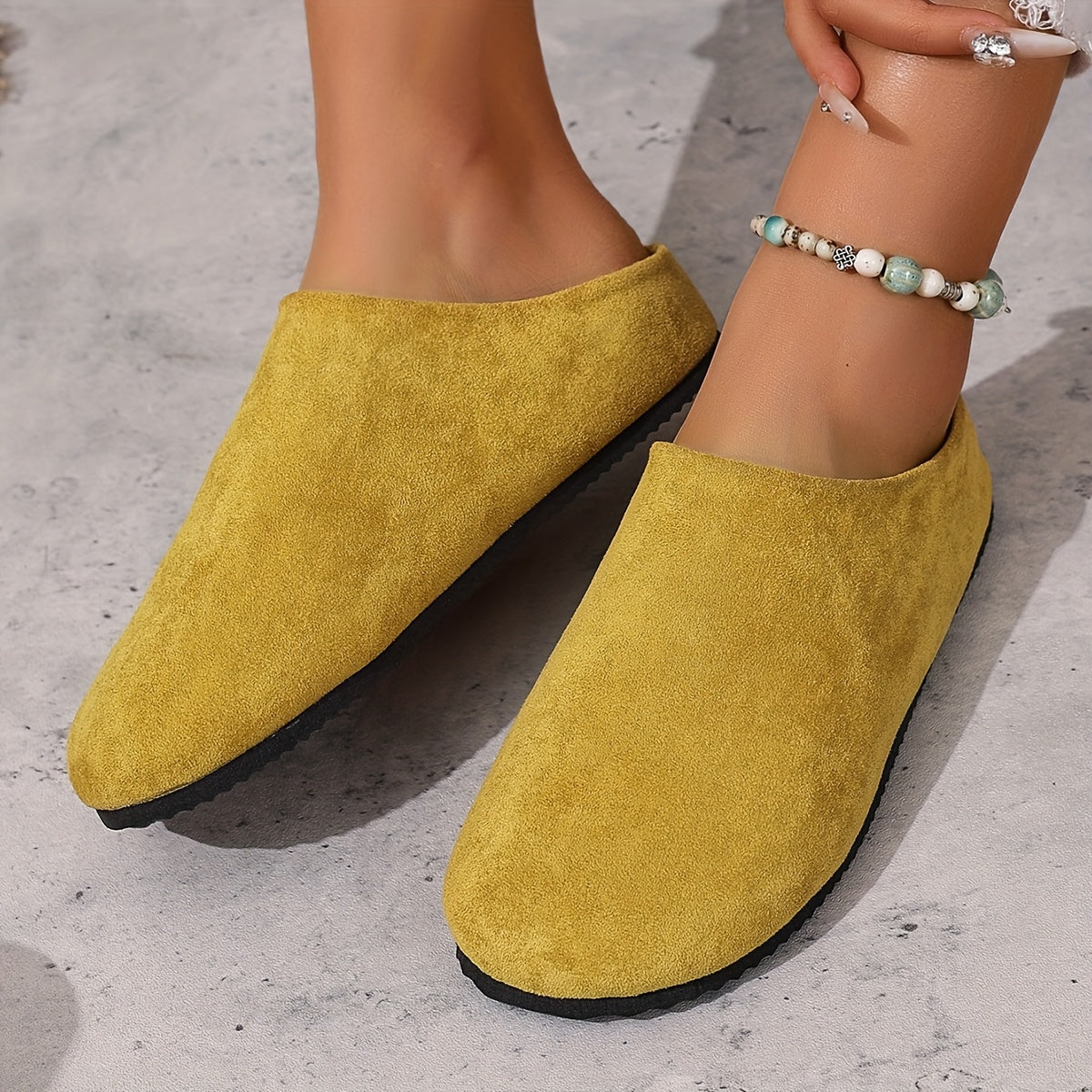 Women's Retro Mules Slip-On Flats EVA Casual Shoes Comfortable Lightweight