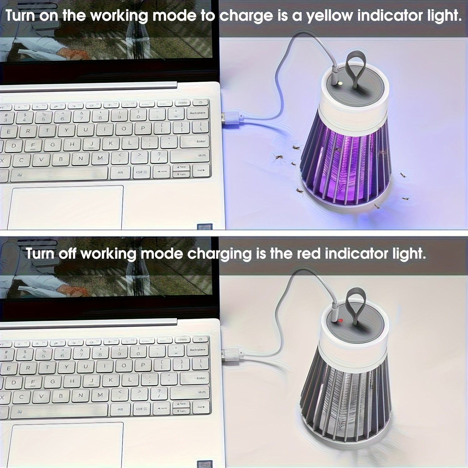 Portable Mosquito Killer Lamp USB Rechargeable LED Indoor Outdoor Trap