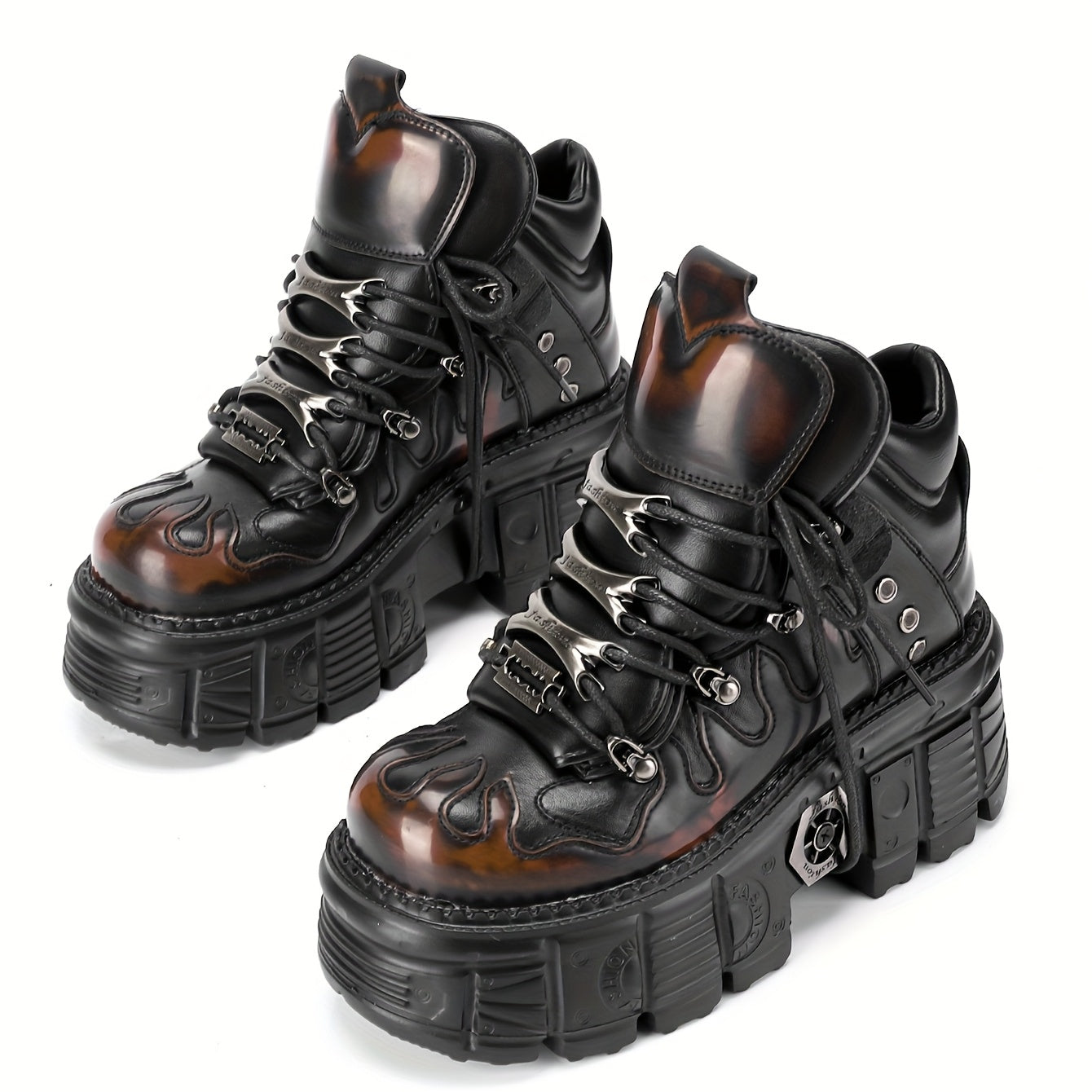 Women's Gothic High-Top Lace-Up Combat Boots All-Season Thick Sole