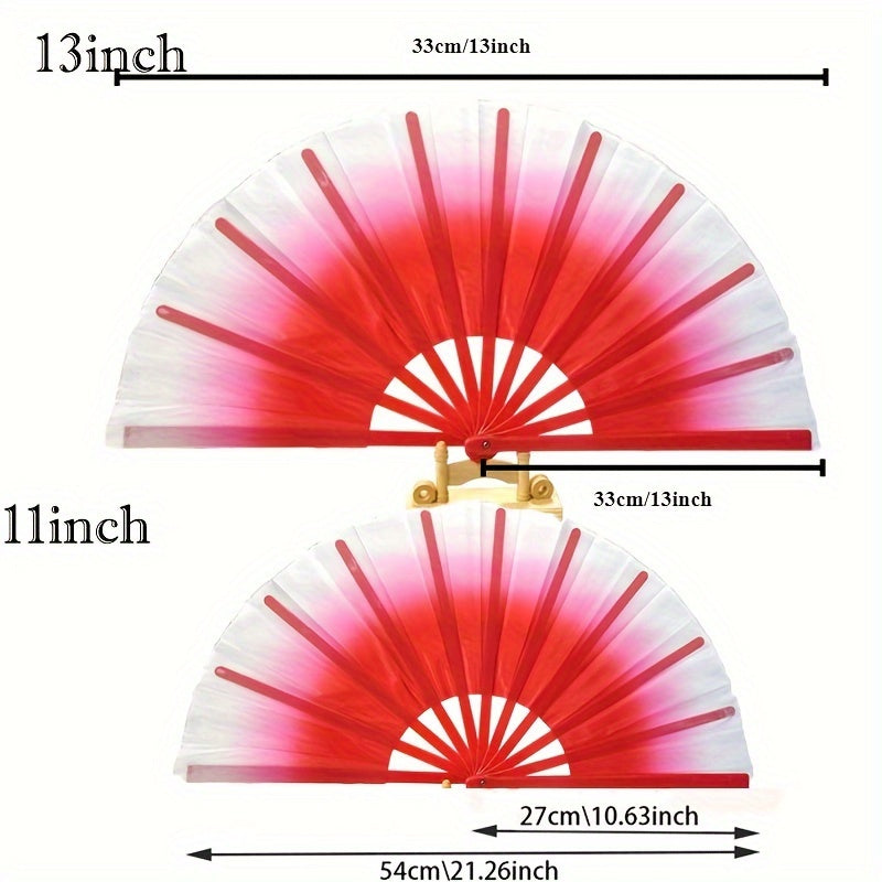 Foldable Nylon Cloth Fan for Dance Martial Arts Performance Non-Skid Grip