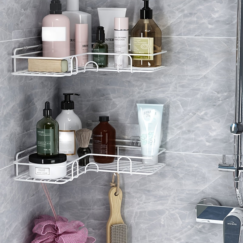 Bathroom Storage Rack No-Drill Wall Mount Organizer for Kitchen and Bathroom