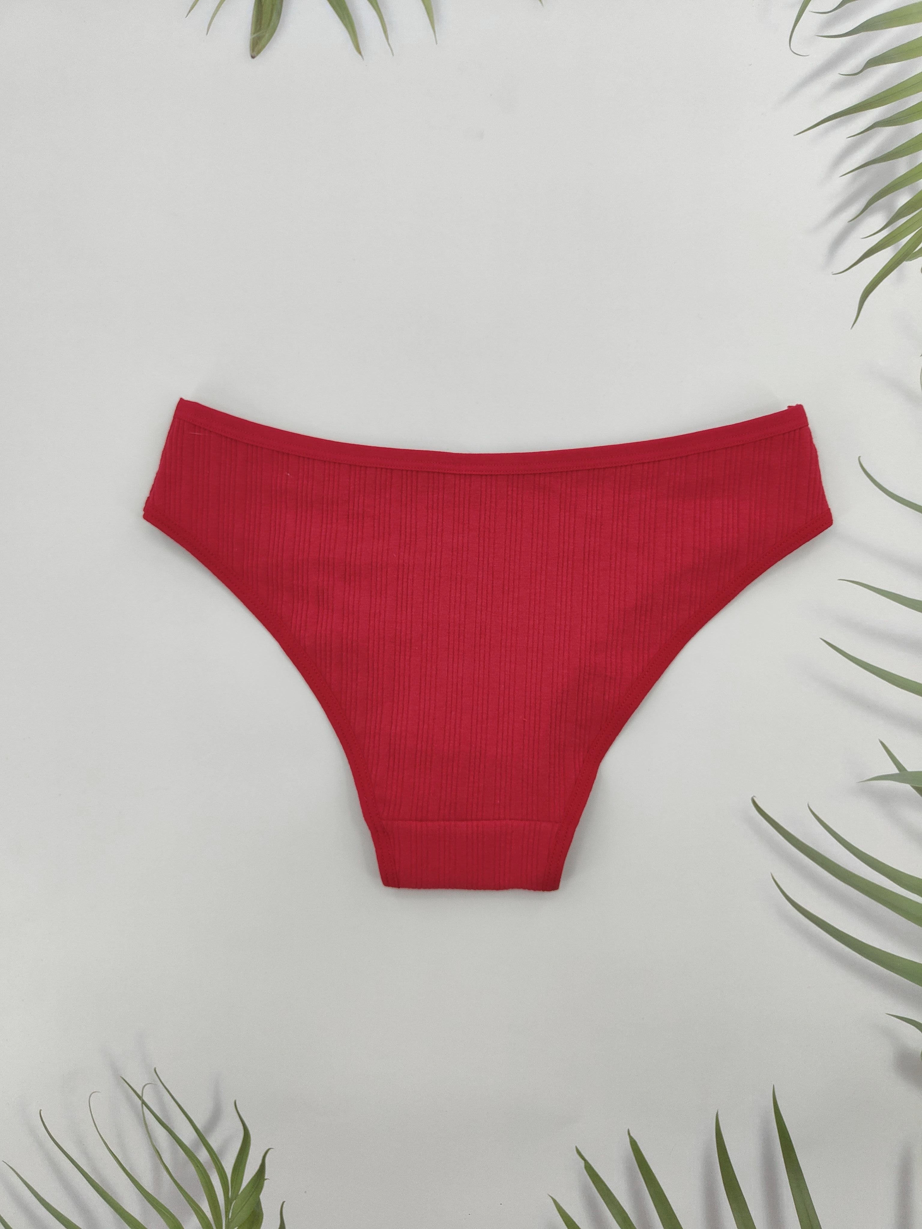 Pack de 6 braguitas de algodón de cintura baja para mujer con parche de letras, ropa interior suave y elástica