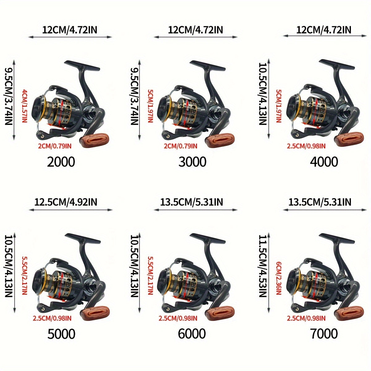 Ambidextrous Spinning Fishing Reel 5.2:1 Gear Ratio Saltwater Freshwater Durable Plastic