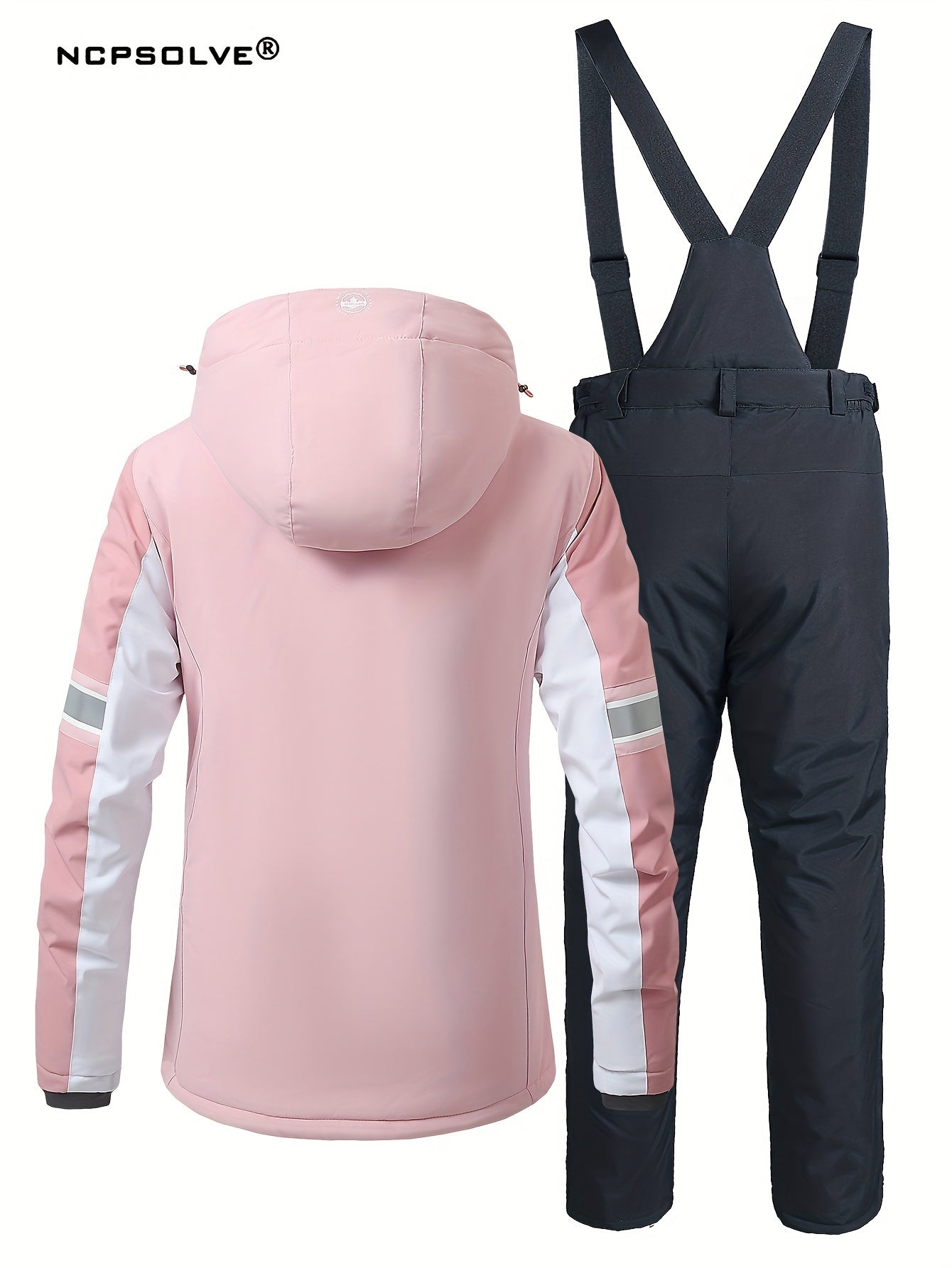 Women's Ski Suit Polyester Hooded Solid Color Zipper Fall Winter