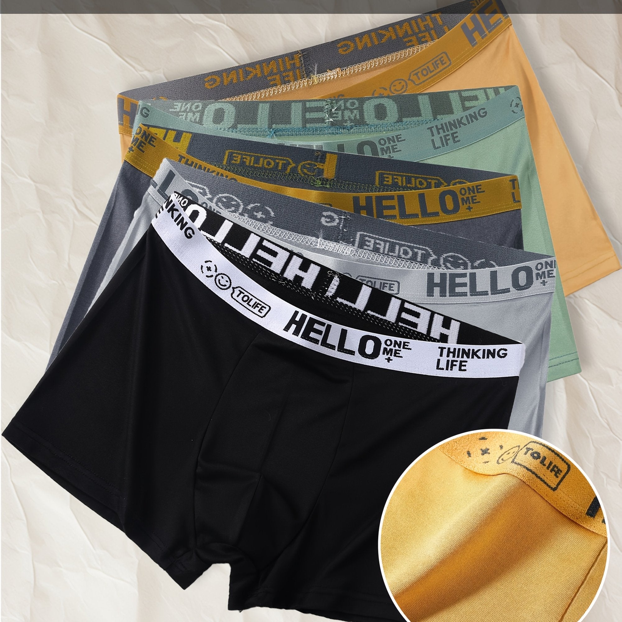 Men's Boxer Shorts with Geometric Patterns Stretch Polyester Breathable Soft Casual Sports