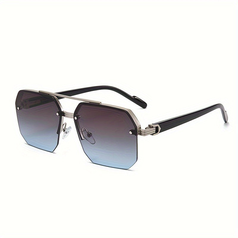 Men's Driving Glasses Large Face Semi-Frame Fashion Slimming Effect
