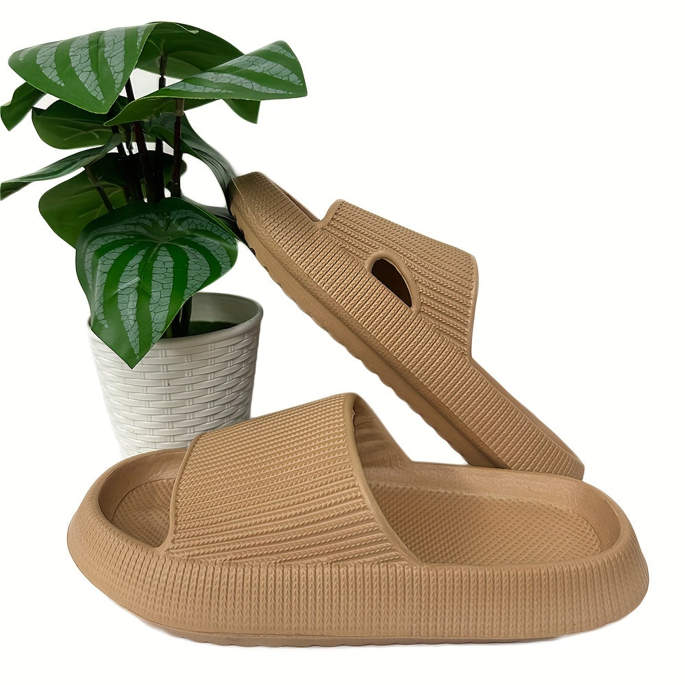 Женские шлепанцы однотонные, повседневные, с мягкой подошвой, для душа