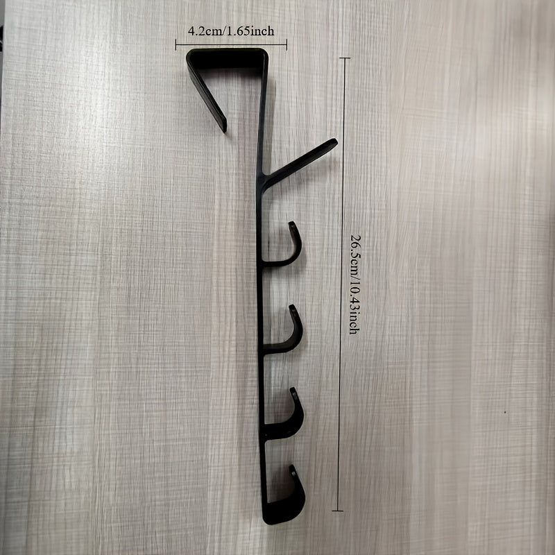 4pcs Plastic Over-the-Door Hooks with 5 Hooks Each for Bathroom Closet Organization