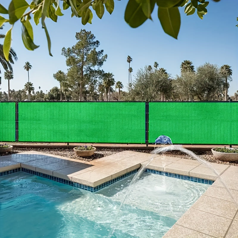 Green Polypropylene Privacy Mesh Fabric 90% Shading Breathable Screen for Balcony Pool Garden