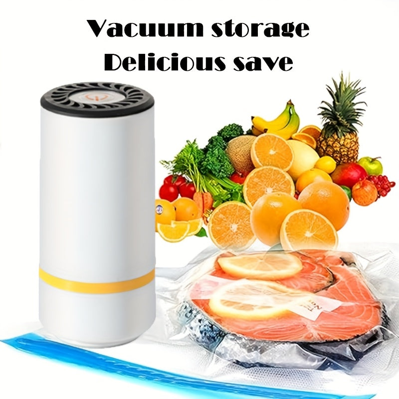 Portable handheld vacuum sealer with USB charging for food storage, automatic operation