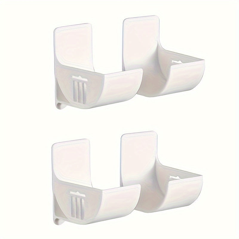 Set of 4 Plastic Kitchen Storage Racks with Modern Hook Design for Wraps and Lids