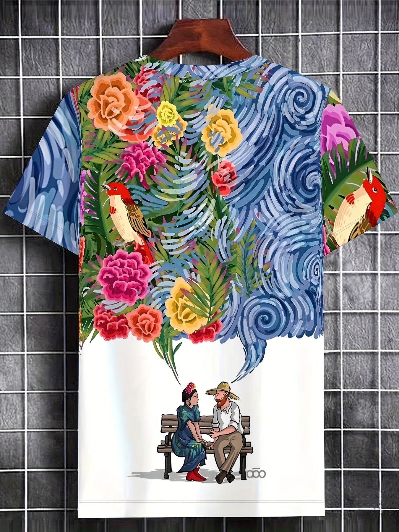 Plus Size Women's Cotton Floral Graphic T-Shirt Short Sleeve All-Season Comfort