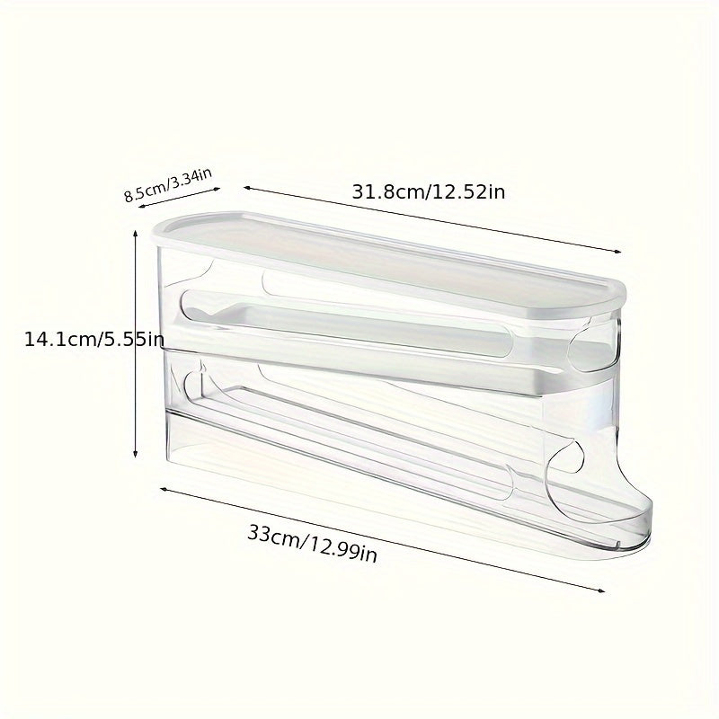 Egg Storage Box Transparent PE With White Lid Reversible Refrigerator Organizer