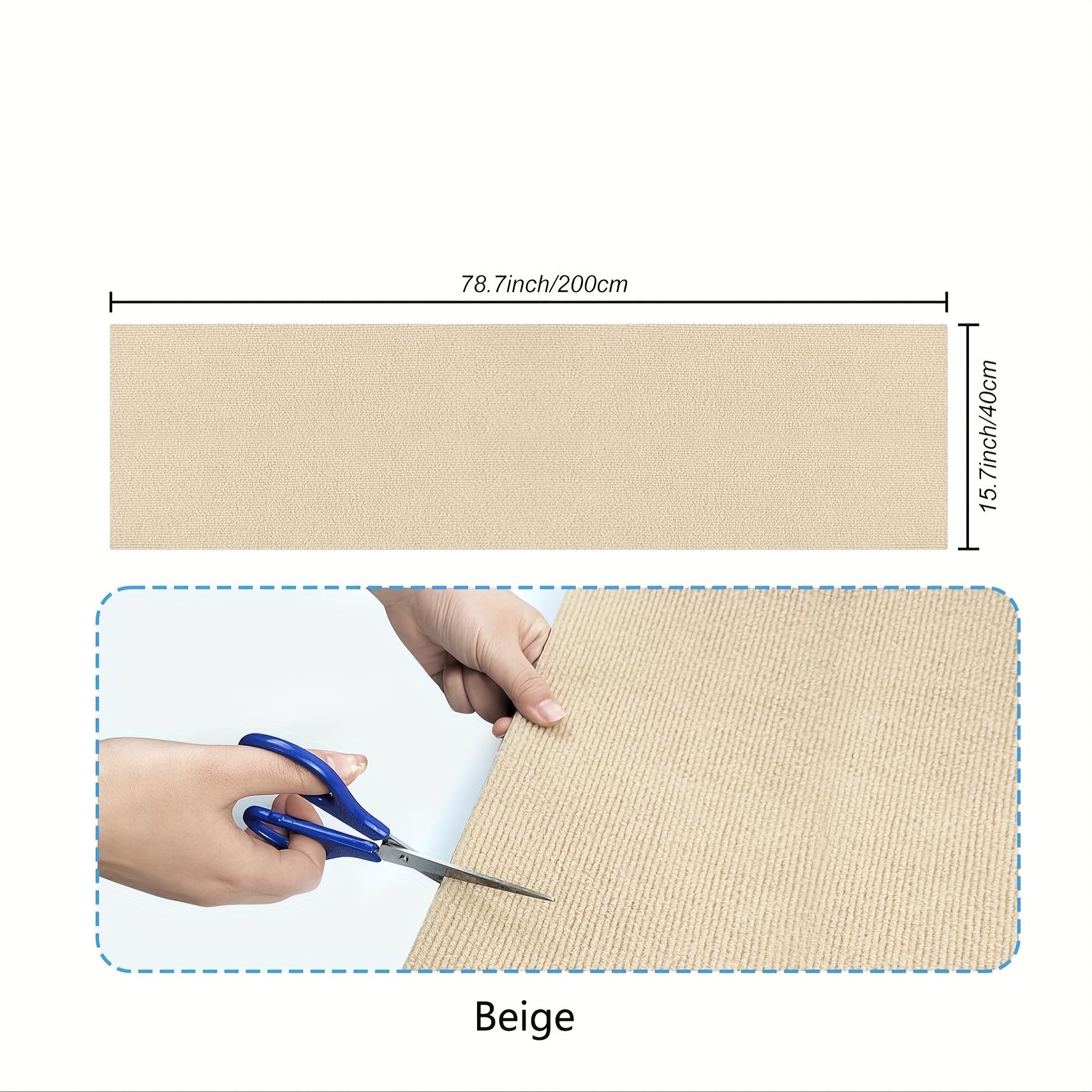 Cat Scratching Mat Polyester Non-Slip Gray 199.9cm x 40.13cm for Cats