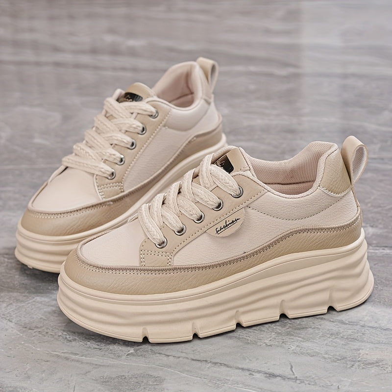 Ladies' Casual Sports Shoes With Thick Sponge Sole Plus Size Patchwork