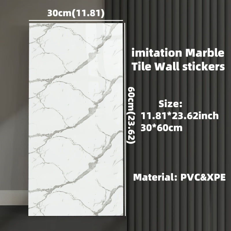 Juego de pegatinas de pared de mármol autoadhesivas para baño, cocina, sala de estar y oficina, 24 piezas