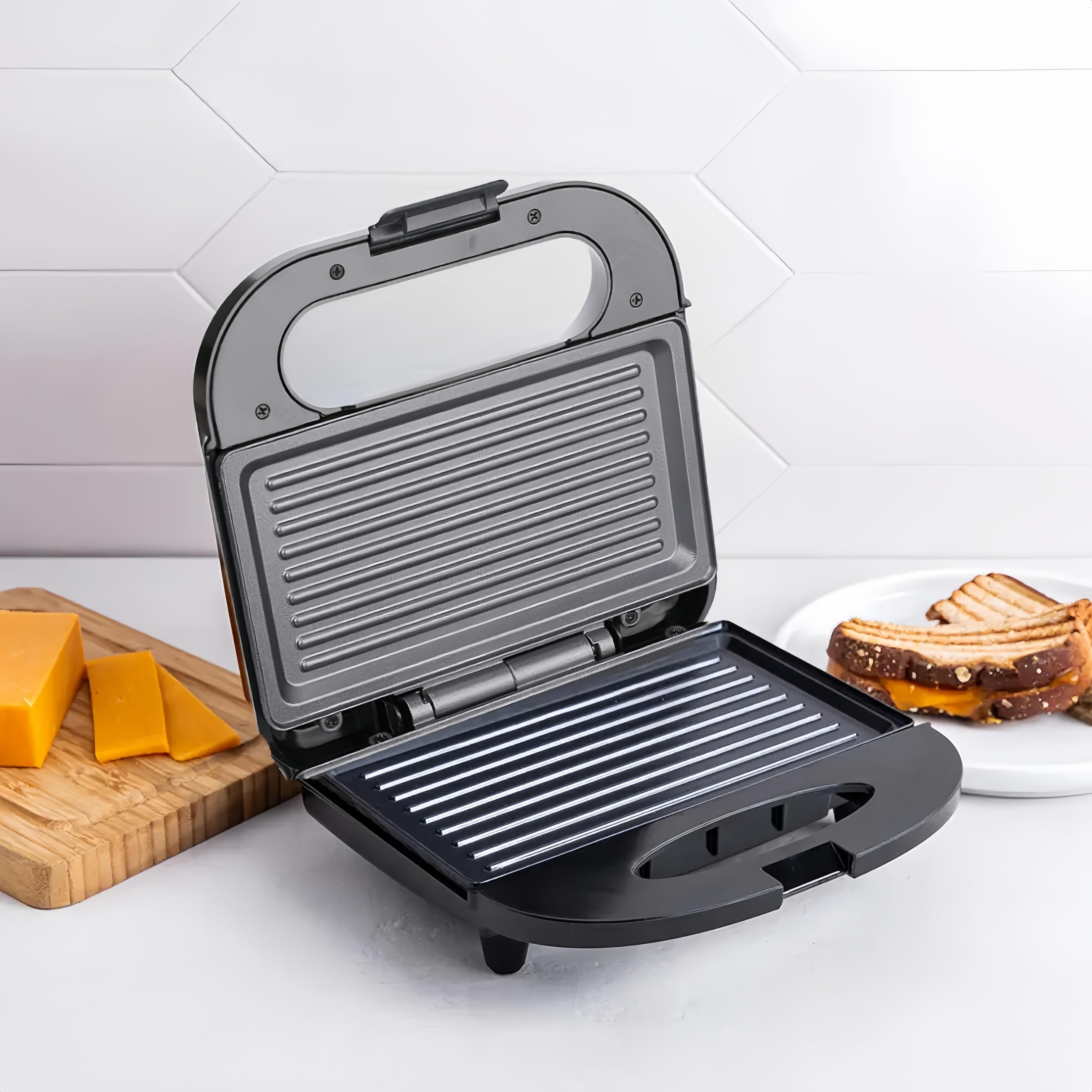 Double-Sided 750W Sandwich Maker with Non-Stick Coating for Toast Waffles Veggies