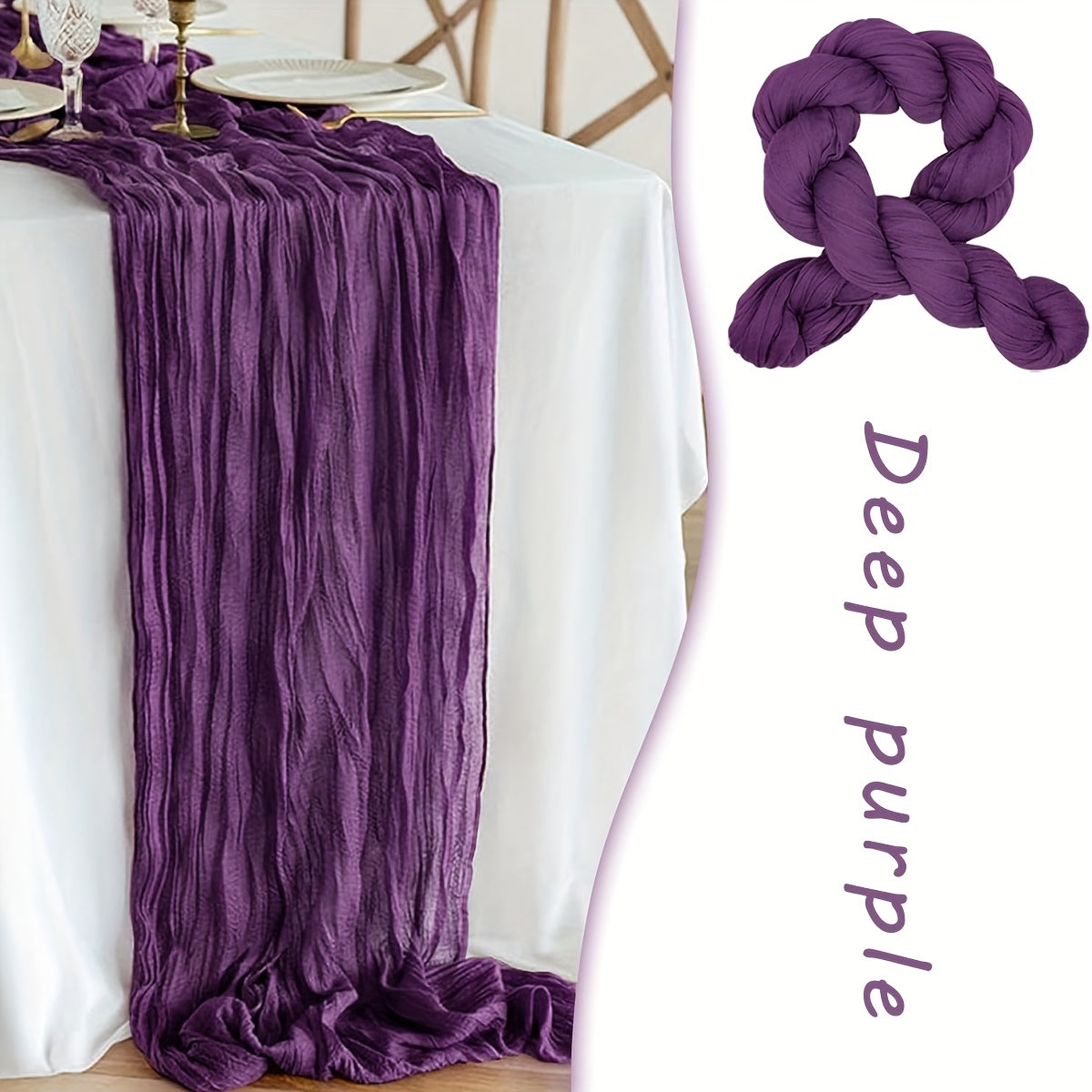 Rustic Polyester Cheese Cloth Table Runner for Outdoor Events and Celebrations