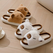 Unisex Fabric Open Toe Slippers for Home All-Season Comfort