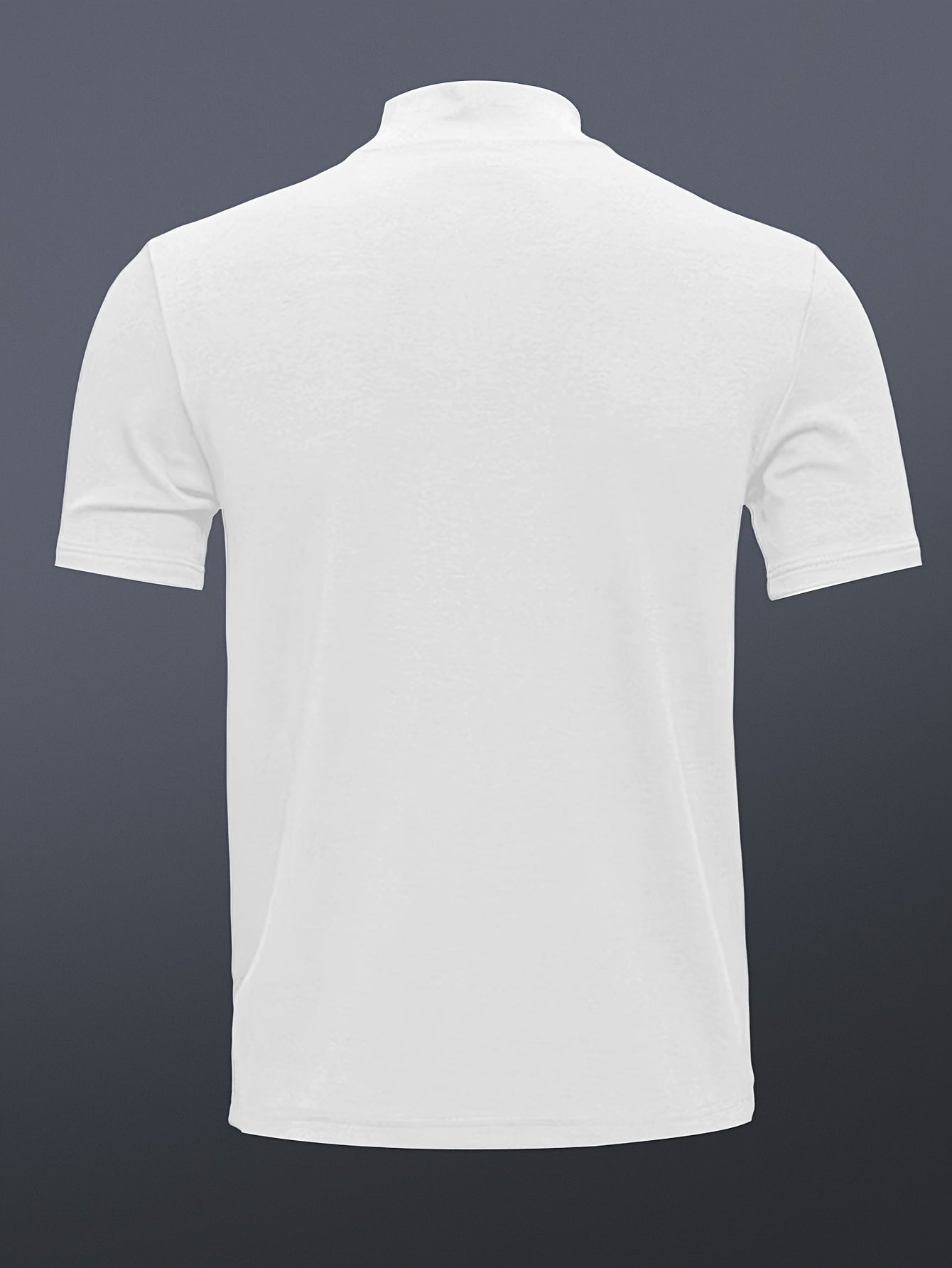 Мужская футболка с коротким рукавом, случайным принтом и стойкой, полиэстер спандекс, облегающий крой