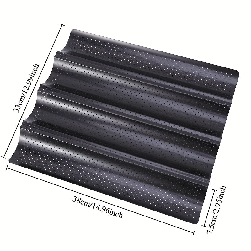 Набор из 4 антипригарных перфорированных противней для багета с закругленными углами