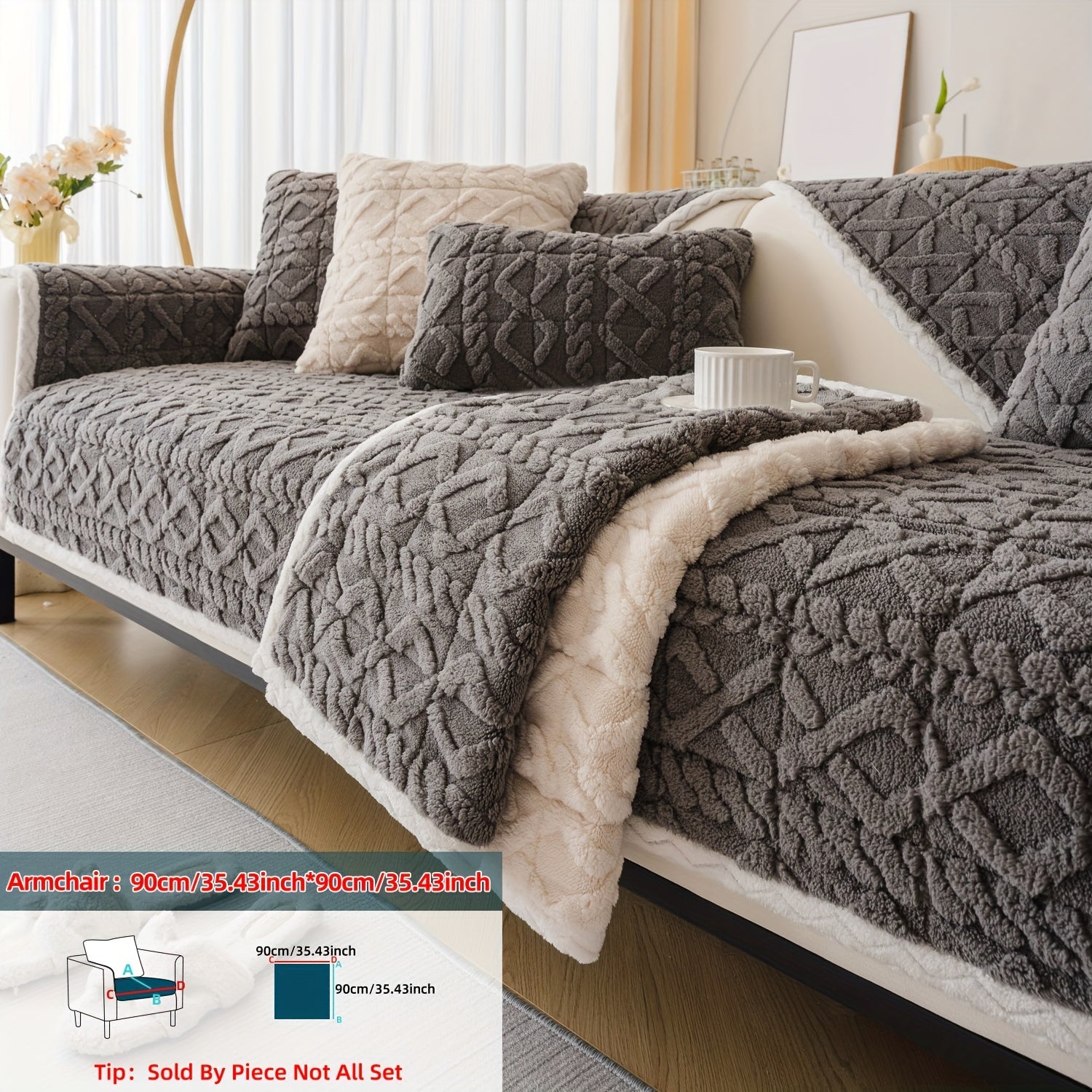 Qalin plush divan qoplamasi bohemian shik uslubida, uy hayvonlari uchun qulay va dog'larga chidamli. Mashinada yuvish mumkin va bitta to'rt o'rindiqli divanlar uchun bir nechta ranglarda mavjud.