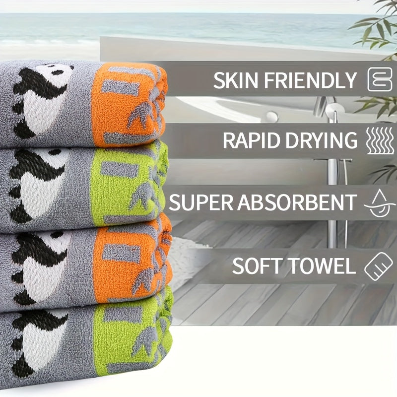 Cute Panda Cartoon Face Towel 25.4x50.8 cm Soft Absorbent Bathroom Hand Towel