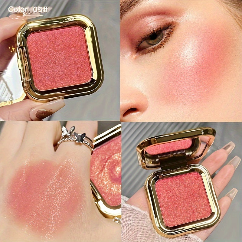 Mujeres rubor en crema en polvo mate con purpurina duradera resistente al agua color durazno rosa púrpura