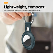 Universal Synthetic Leather AirTag Case with Keychain Black Red Green Yellow