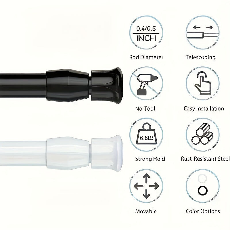 Oʻzgaruvchan teleskopik tayoq eshiklar, derazalar, hammom, oshxona, quritish va bezak uchun