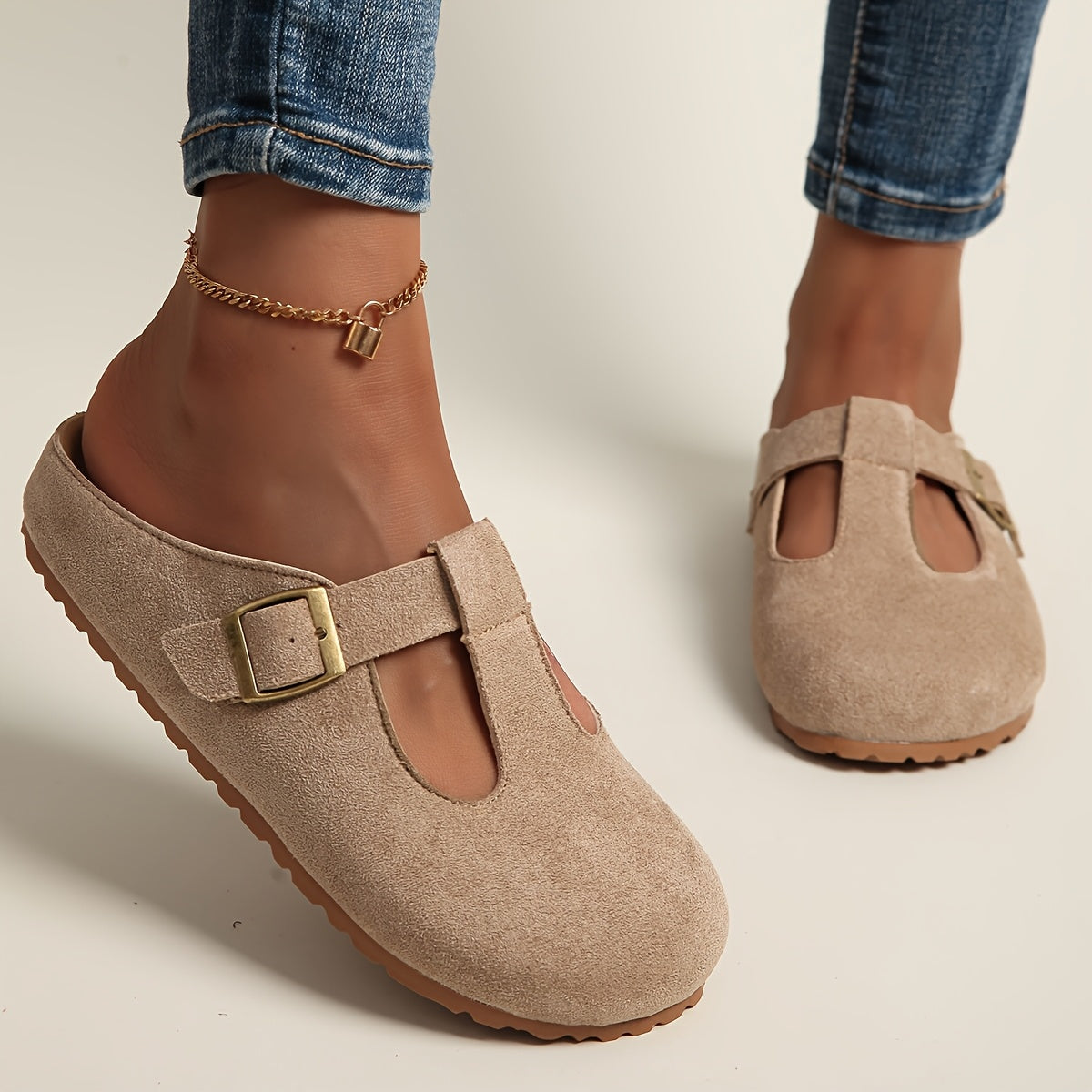 Women's Platform Slip-On Sandals with EVA Sole, Arch Support, Beige