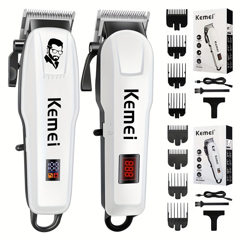 Electric Hair Clipper with LCD Display Rechargeable Lithium Battery Professional Shaving Head for Salon or Home