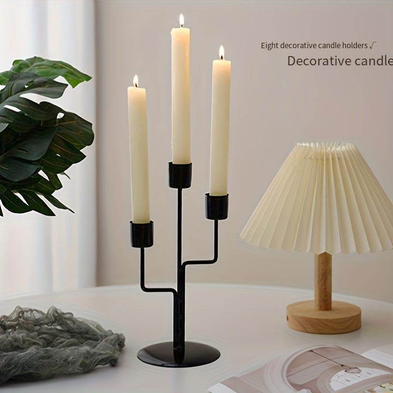 European-Style Iron Candle Holder for Dining Room Decor